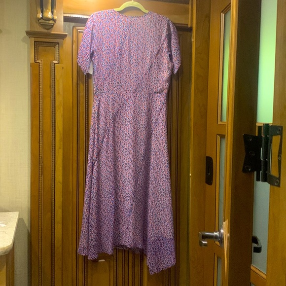 NWT DKNY Red/Blue/Black Patterned Dress Size 6 - Picture 4 of 10